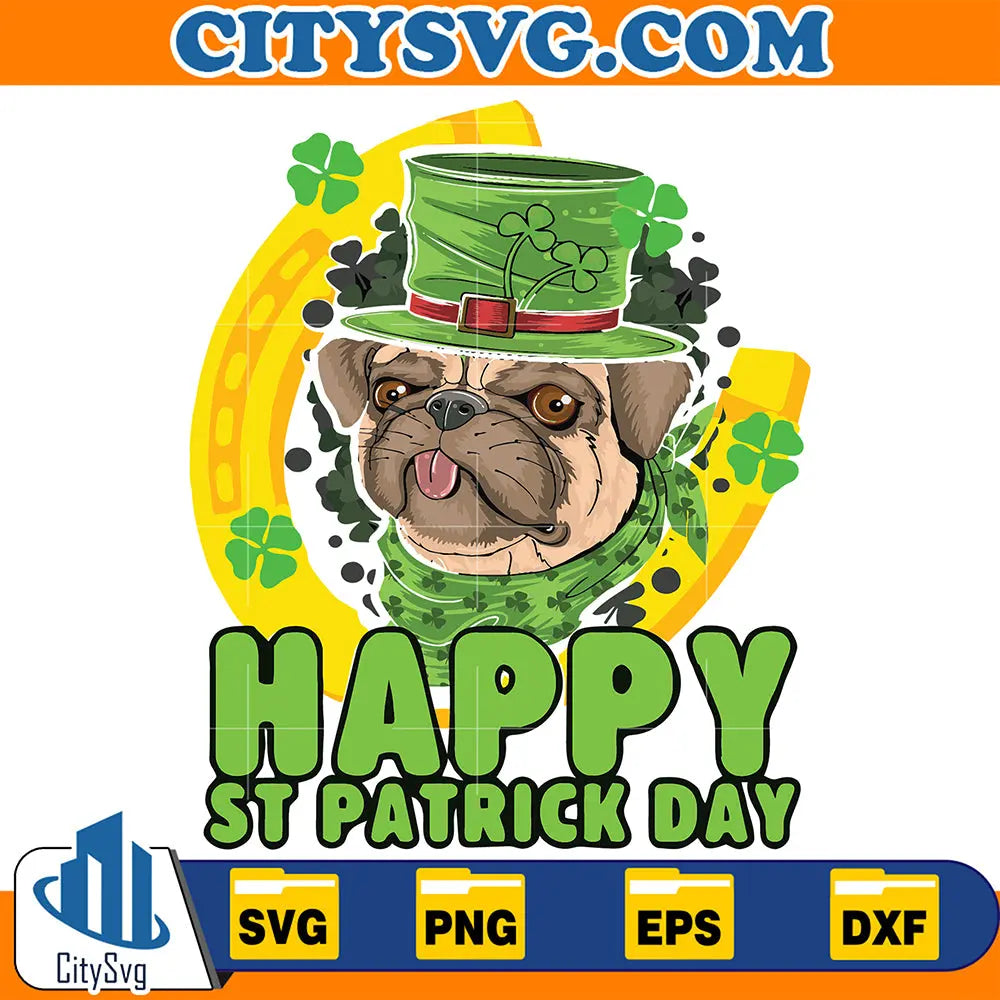 BulldogHaqppyStPatricksDaySvg