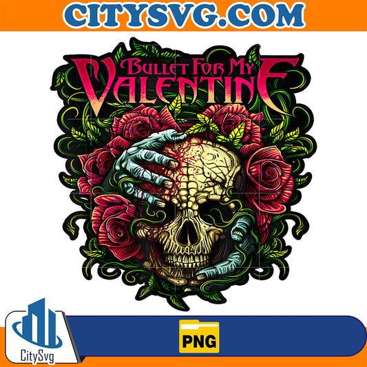 Bullet My Valentine Skull Roses and Red Blood Horror Png CitySvg