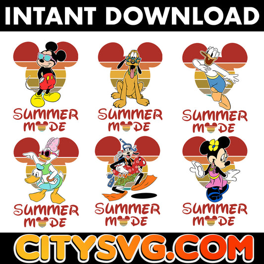 6 Mouse and Friends Summer Svg, Digital Download