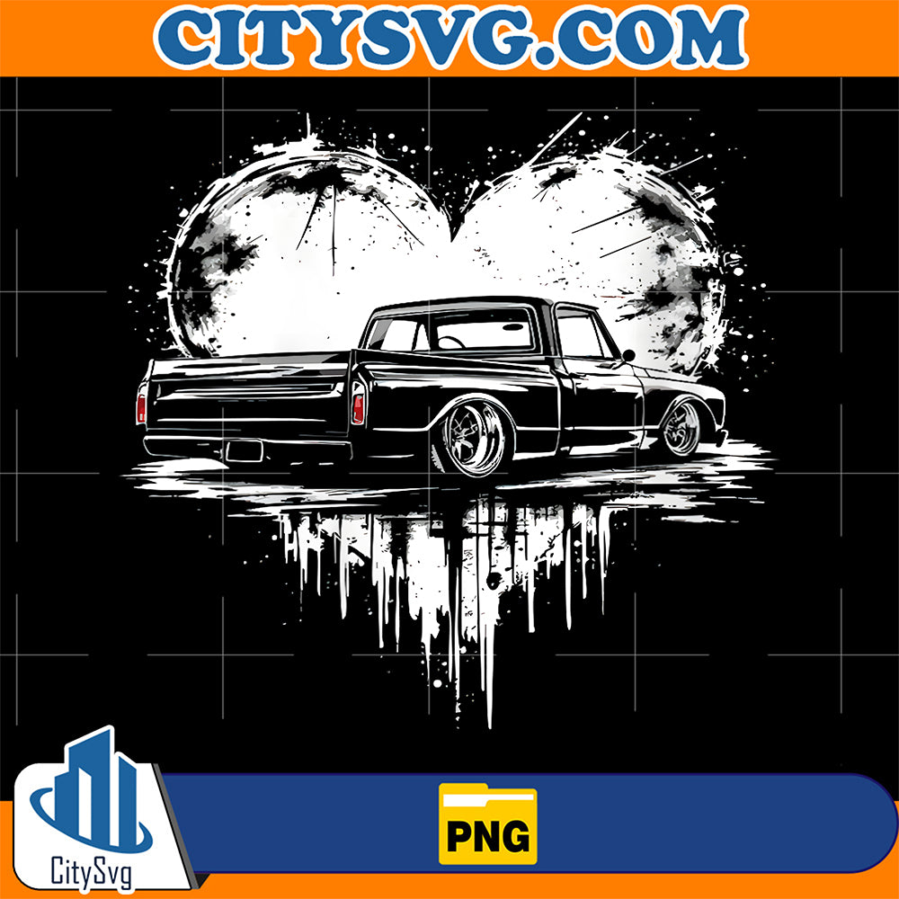 C10-Truck-67-72-Valentine-Png-Classic-Chevy-C10-Rearview-Heart-Png