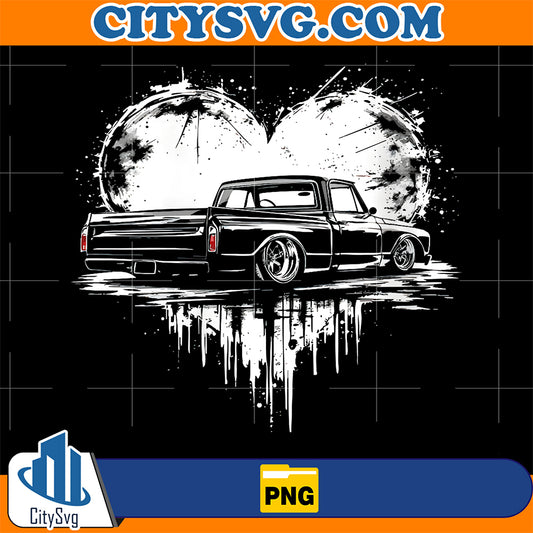 C10-Truck-67-72-Valentine-Png-Classic-Chevy-C10-Rearview-Heart-Png