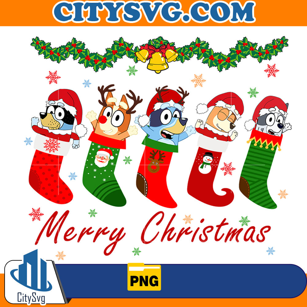 Merry Christmas Bluey Png CitySvg