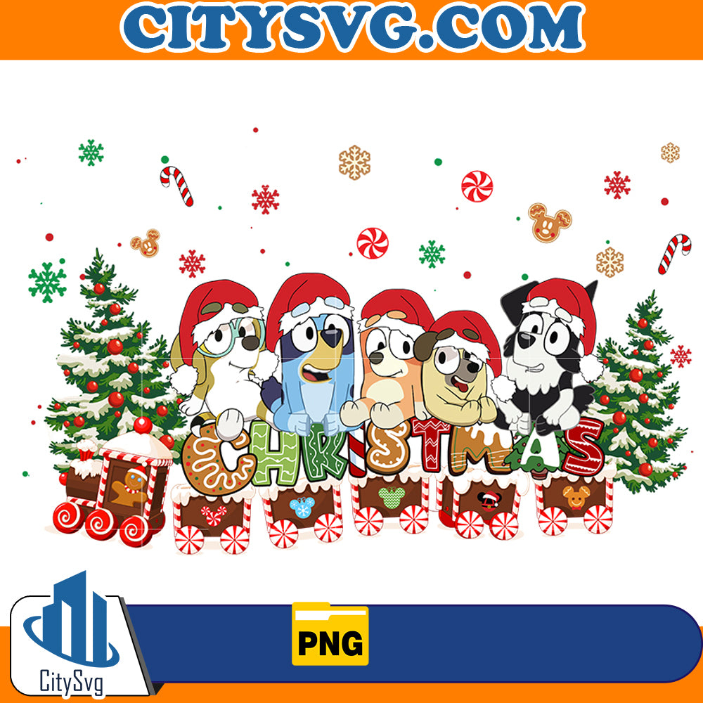 Bluey Family Friends Christmas Gingerbread Png