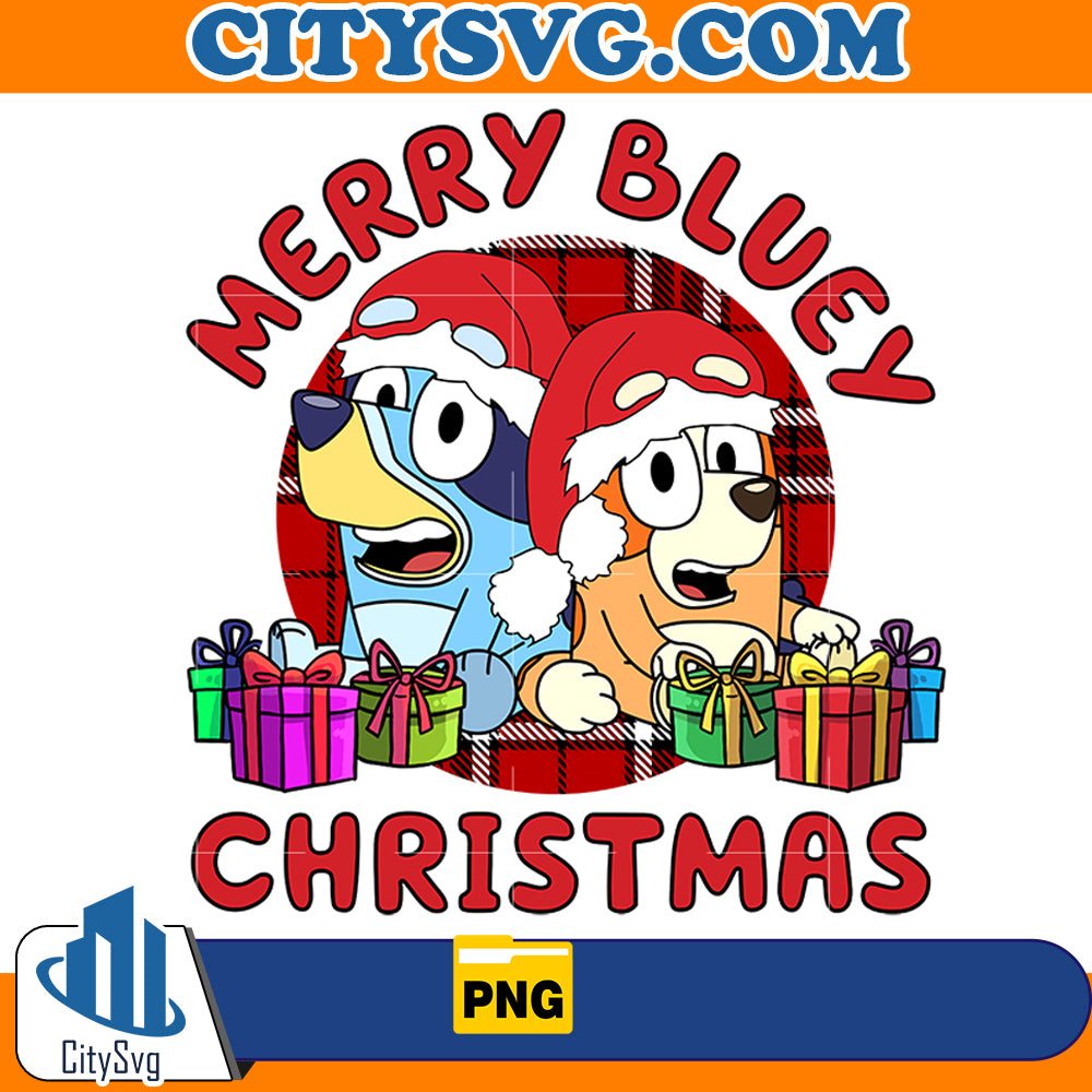 Merry Bluey Christmas Png