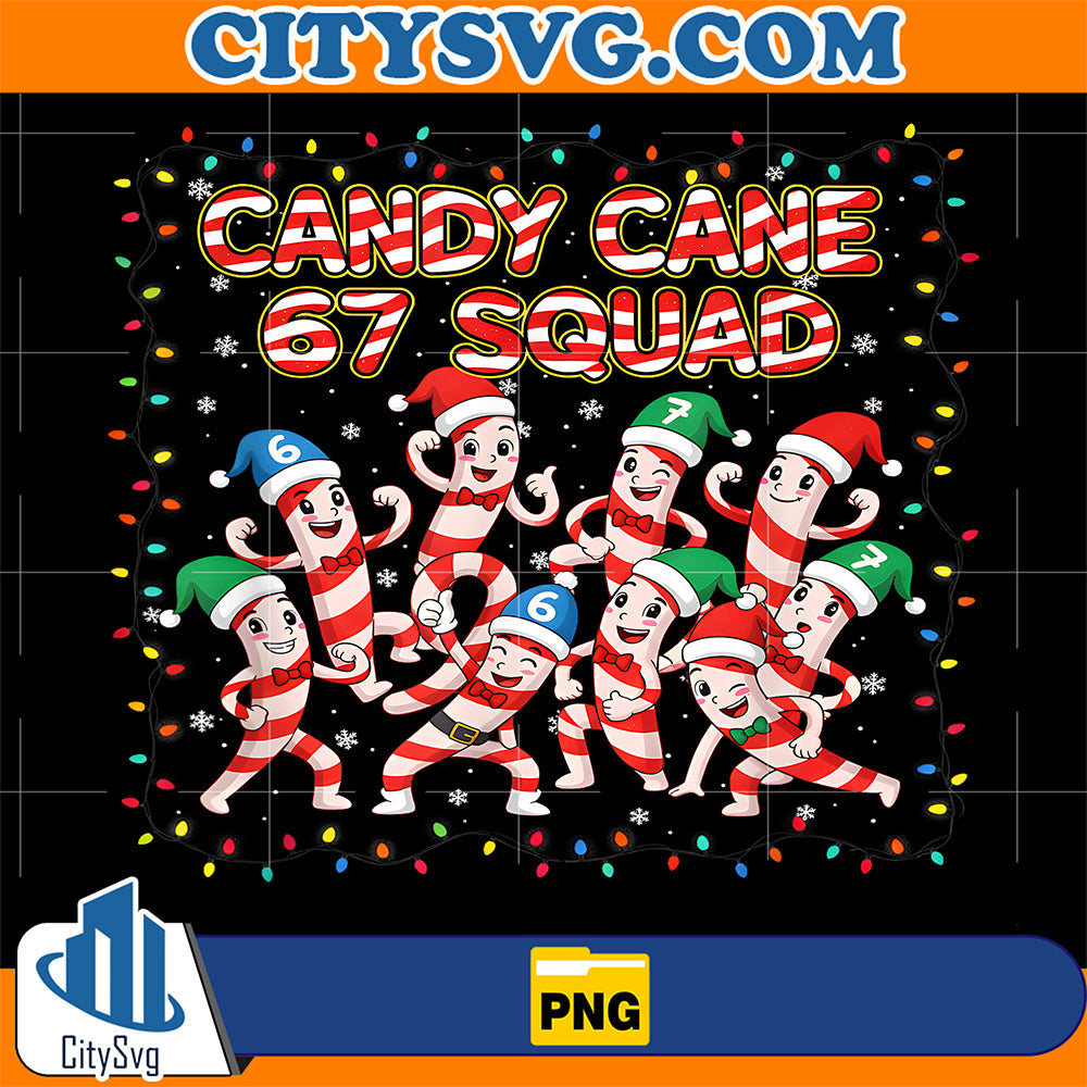 Candy Cane 67 Squad Christmas Party Png CitySvg