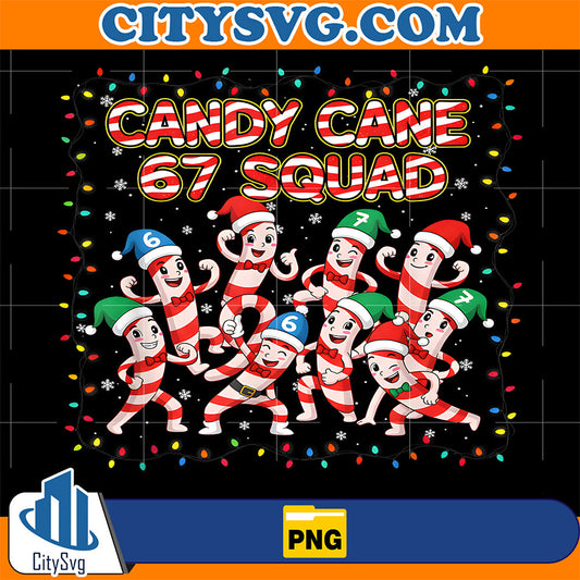 Candy Cane 67 Squad Christmas Party Png CitySvg