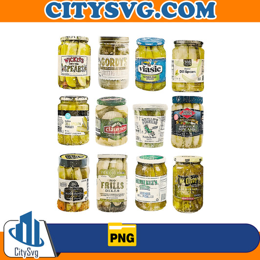 Vintage Canned Pickles PNG, Canning Season Png