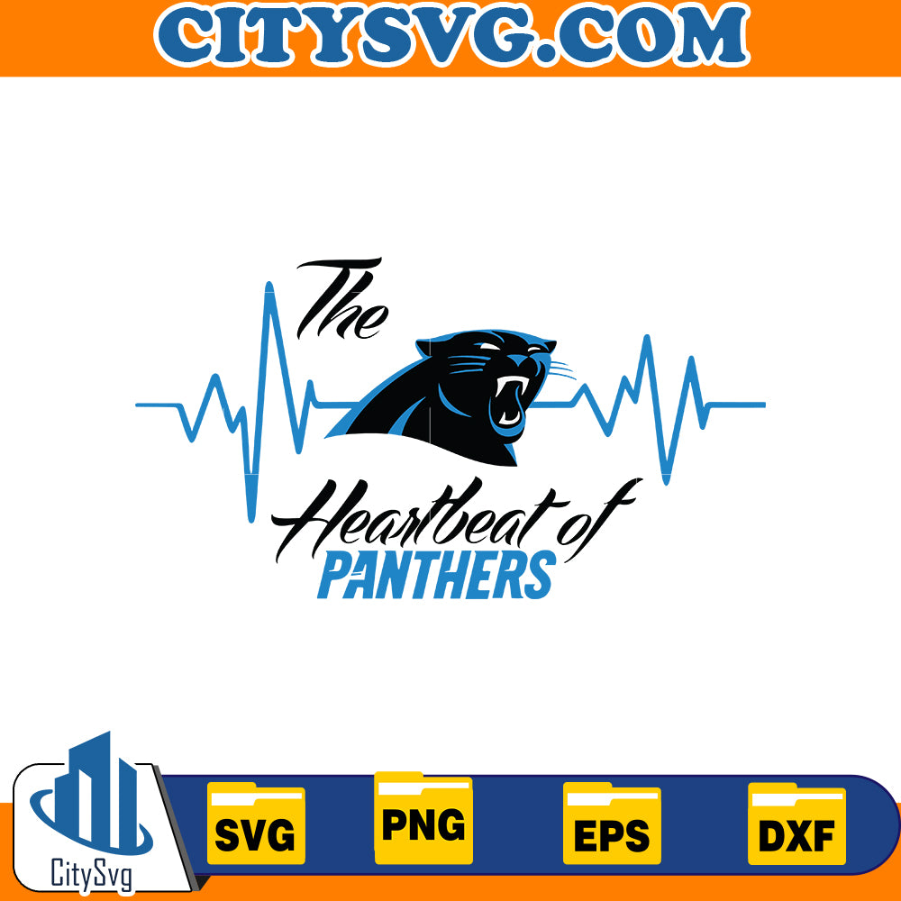 The heartbeat of Carolina Panthers Svg