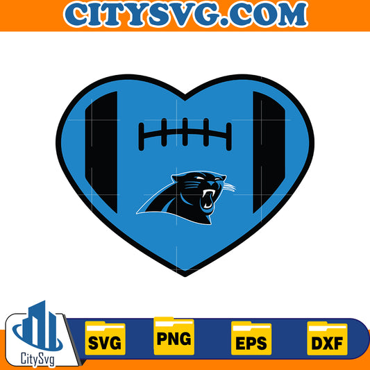 Heart Carolina Panthers Svg