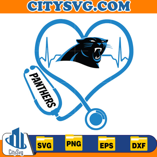 Heart Carolina Panthers Svg