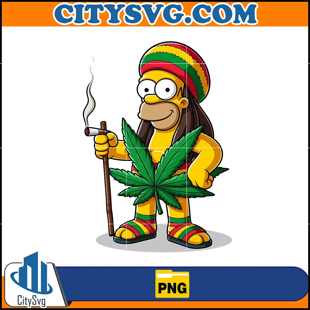 Simpsons Rasta Cartoon Homer Simpson Png, High Quality Cartoon Rasta Digital Designs ...