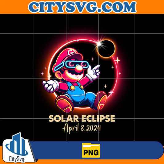 CartoonMarioSolarEclipseApril8.2024Png