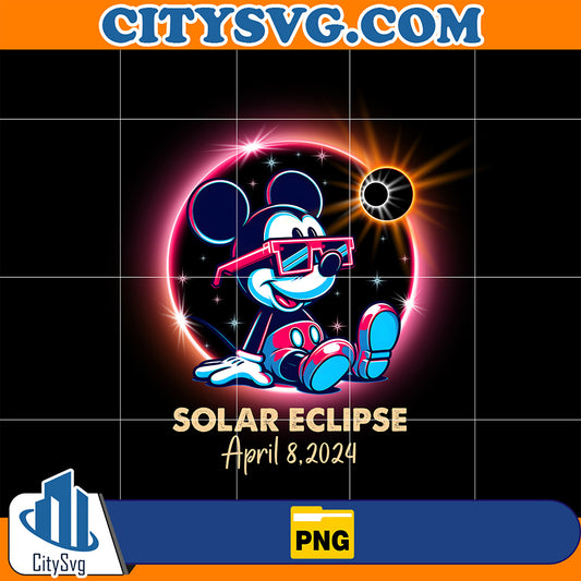 CartoonMickeySolarEclipseApril8.2024Png