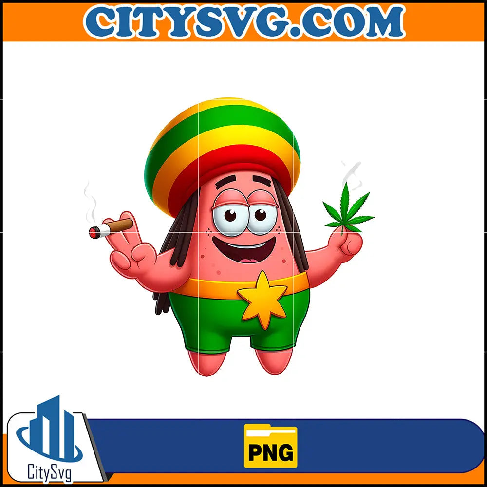 Patrick Star Rasta Cartoon Patrick Star Png, High Quality Cartoon Rasta Digital Designs ...