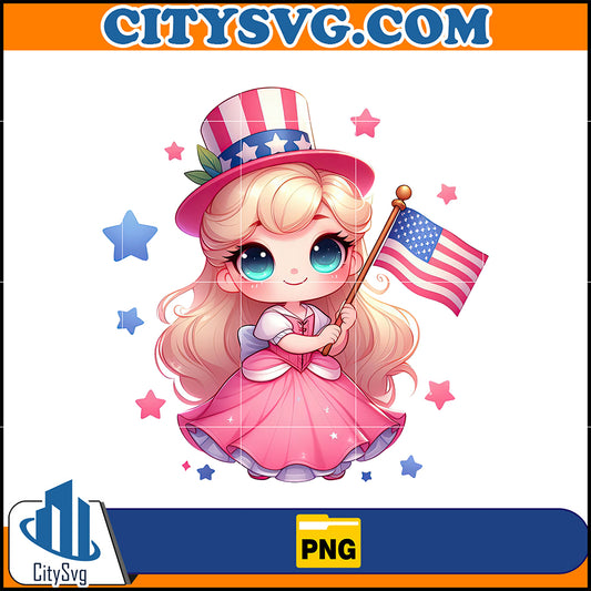 CartoonPrincess4thofJulyPng