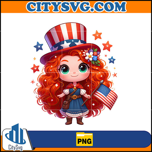 CartoonPrincess4thofJulyPng