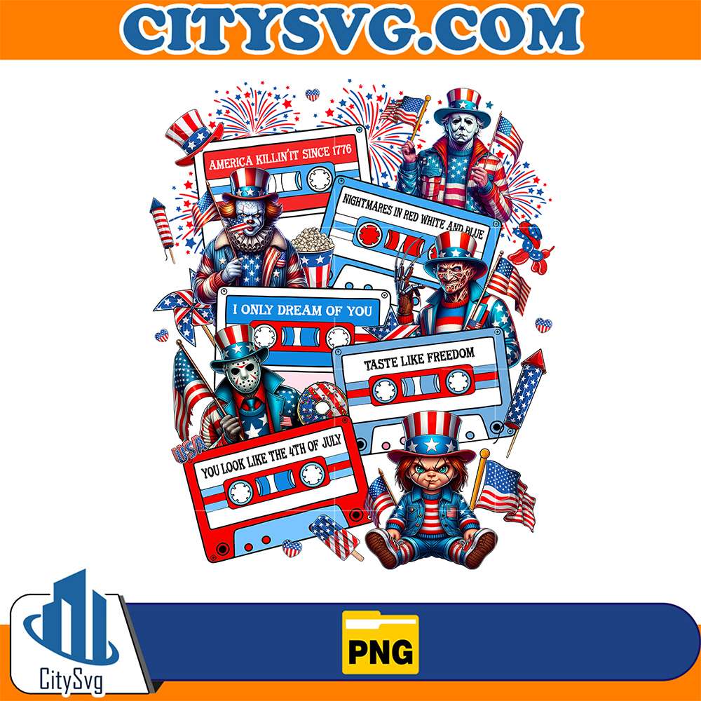 Cassette-Horror-Movie-4th-Of-July-Png