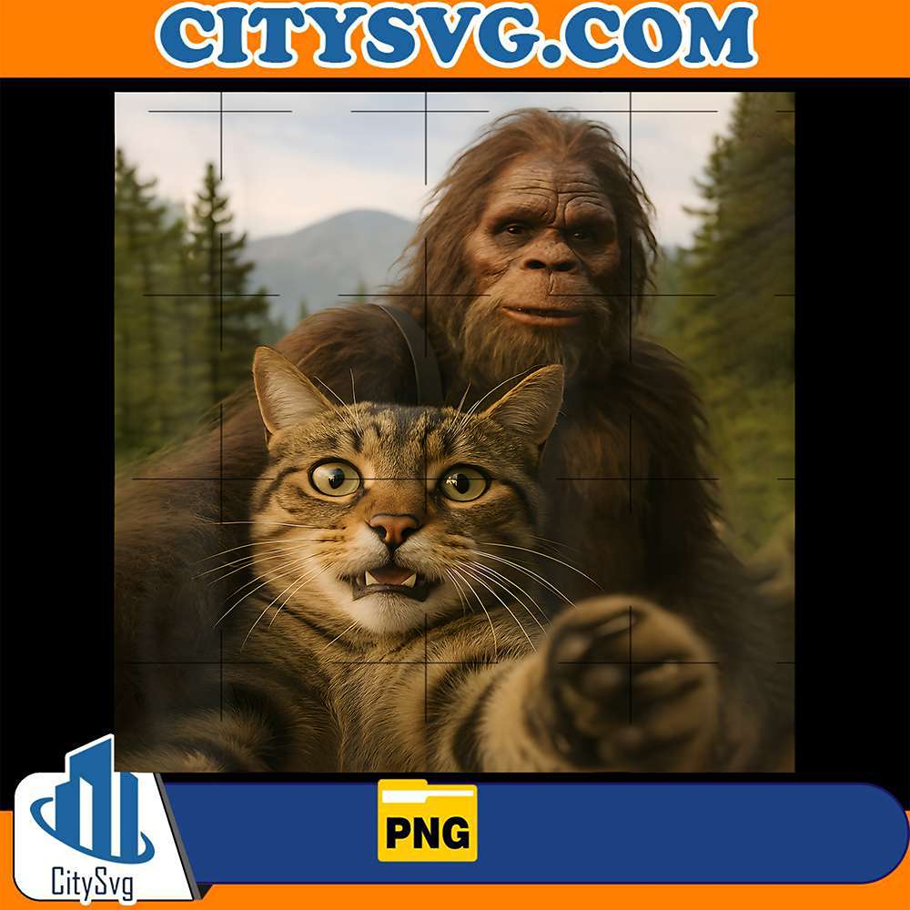 Cat-Bigfoot-Sasquatch-Selfie-Photo-Png