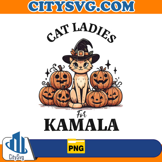 Cat Ladies for Kamala Halloween Png