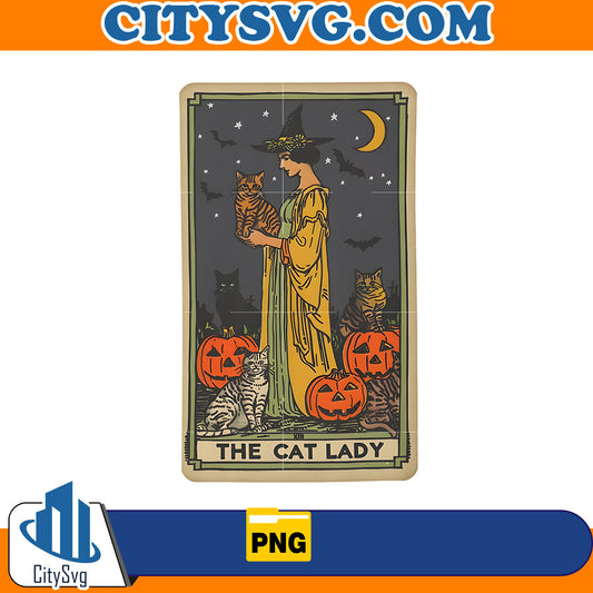 Cat Lady Tarot Card Png