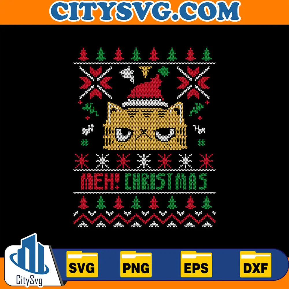 CatsMehUglyChristmasSvg
