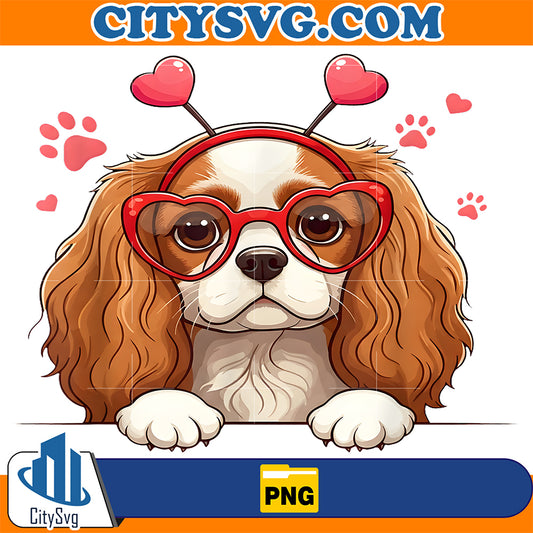 Cavalier-King-Charles-Spaniel-Heart-Headband-Valentine-Png