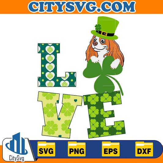 CavalierKingCharlesSpanielStPatricksDaySvg