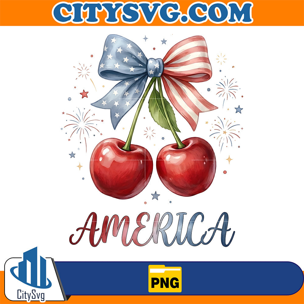 Cherry America Coquette Png CitySvg
