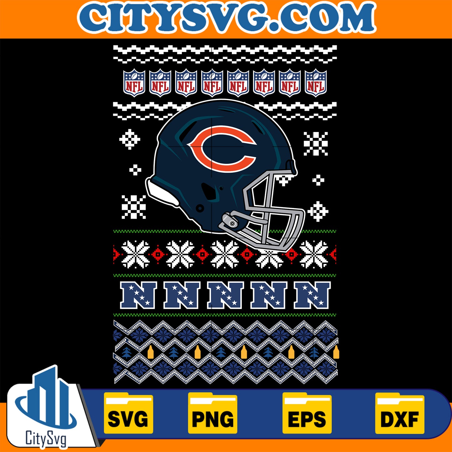 Chicago Bears Christmas Svg