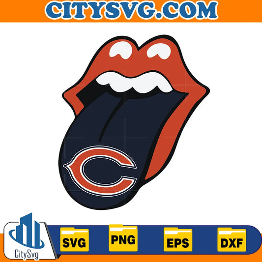 Toungue Chicago Bears Svg CitySvg