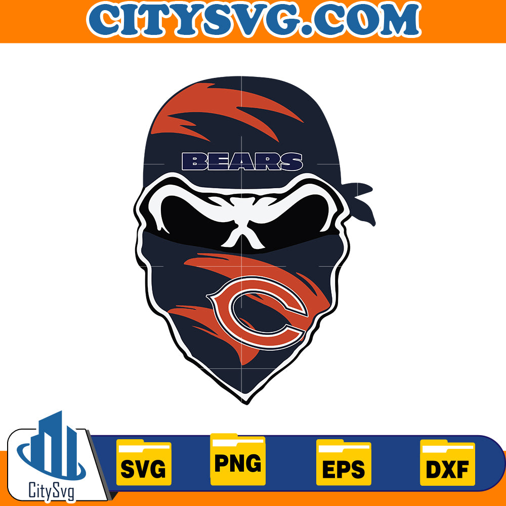 Skull Chicago Bears Svg