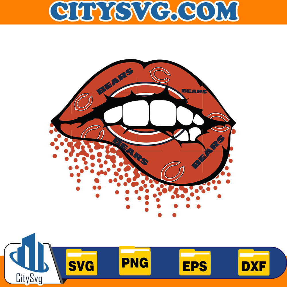 Lips Chicago Bears Svg