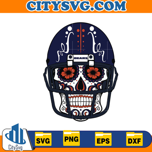 Skull Chicago Bears Svg