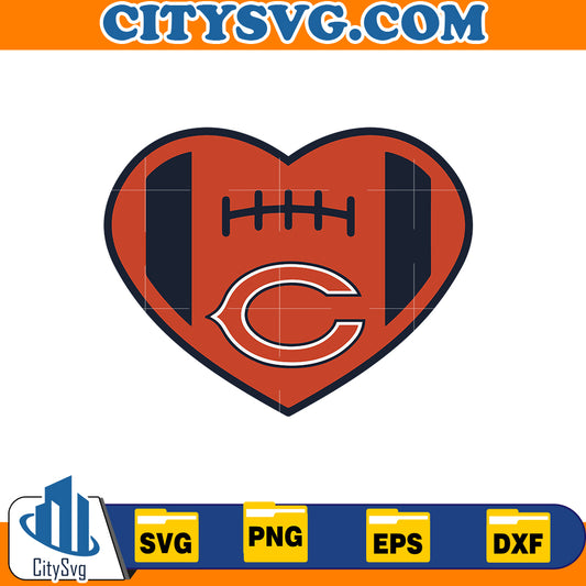 Heart Chicago Bears Svg