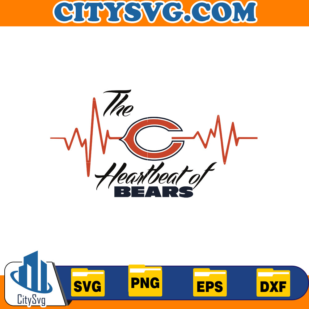 The Heartbeat of Chicago Bears Svg