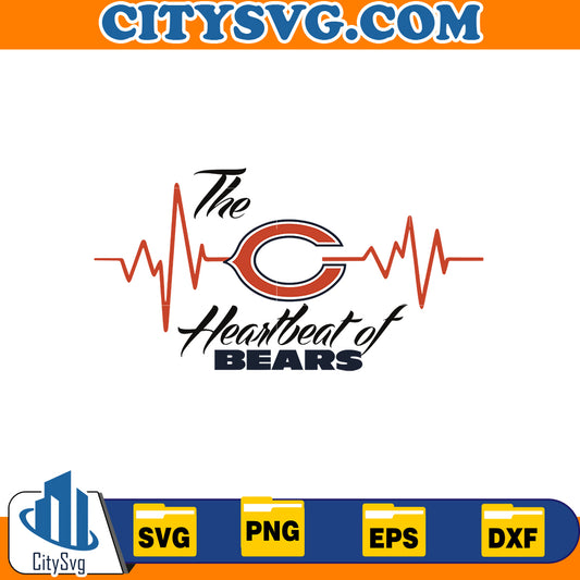 The Heartbeat of Chicago Bears Svg