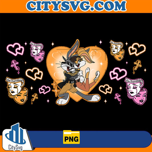 ChicanoCholoCartoonBugsBunnyCouple16ozGlassCanValentinePng