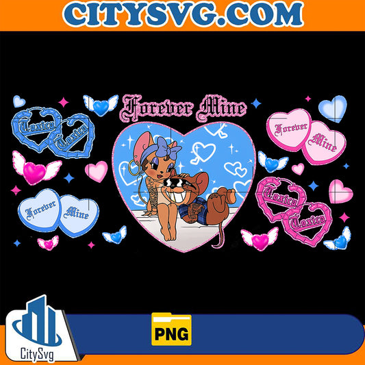 ChicanoForeverMineCholoCartoonTomAndJerryCouple16ozGlassCanValentinePng