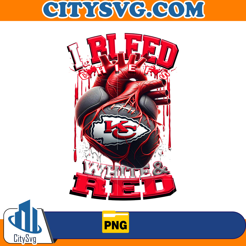 I bleed White & Red chiefs Png