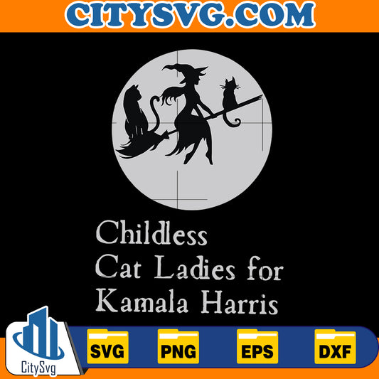 Childless Cat Ladies For Kamala Harris Halloween Svg