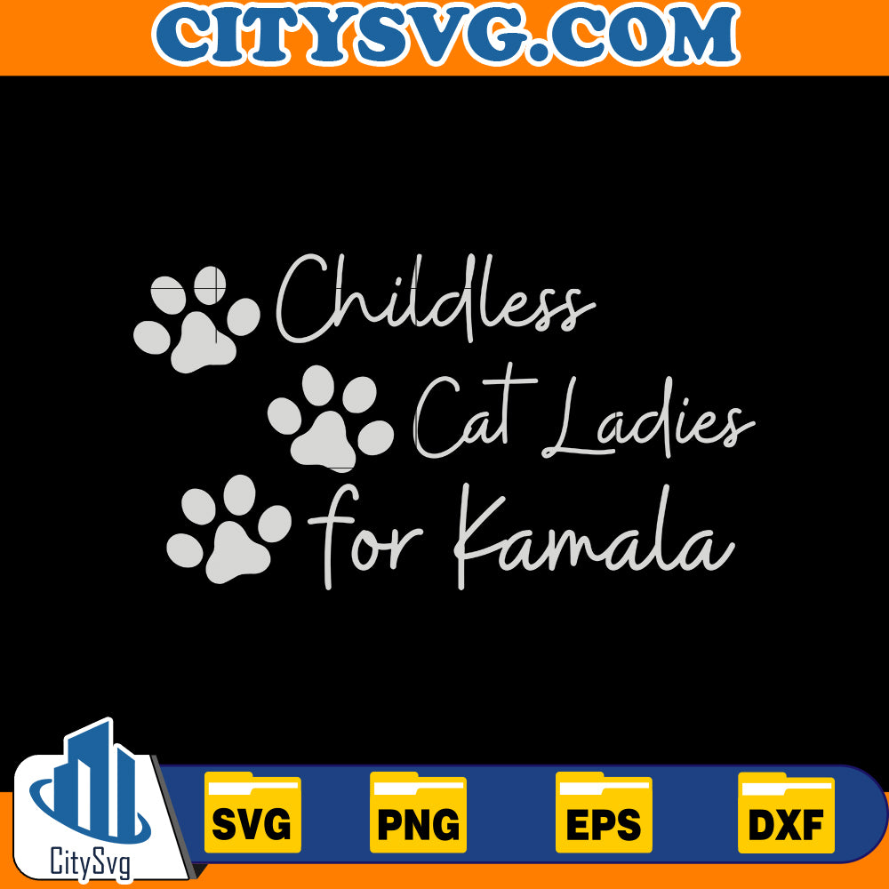 Childless Cat Lady Kamala Svg