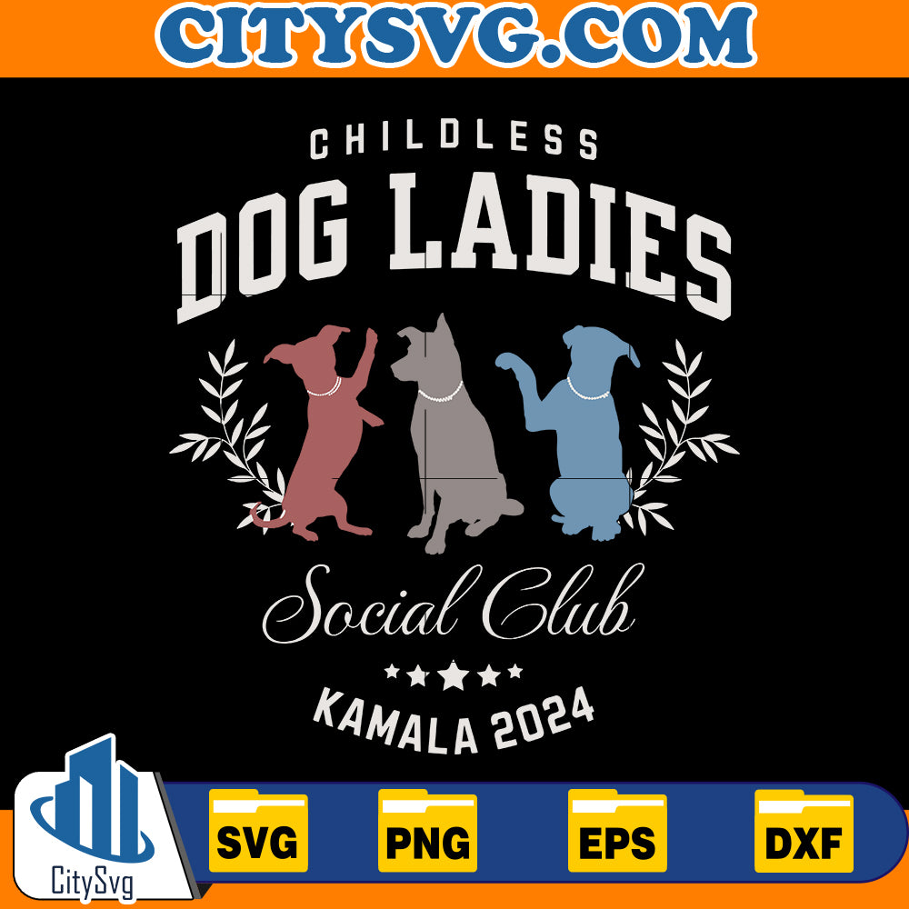 Childless Dog Lady Kamala Svg