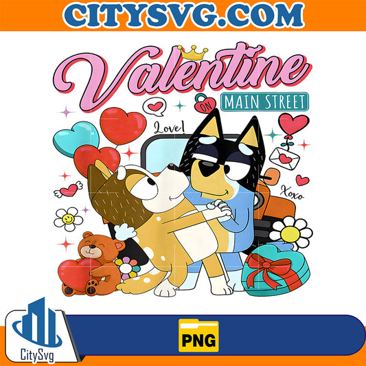 Chili-And-Bandit-Blue-Dog-Valentine-Valentine-On-Main-Street-Png