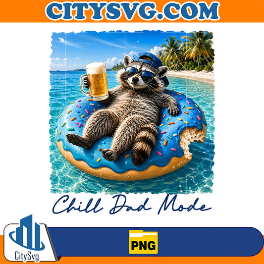 Chill-Dad-Mode-Raccoon-Summer-Png