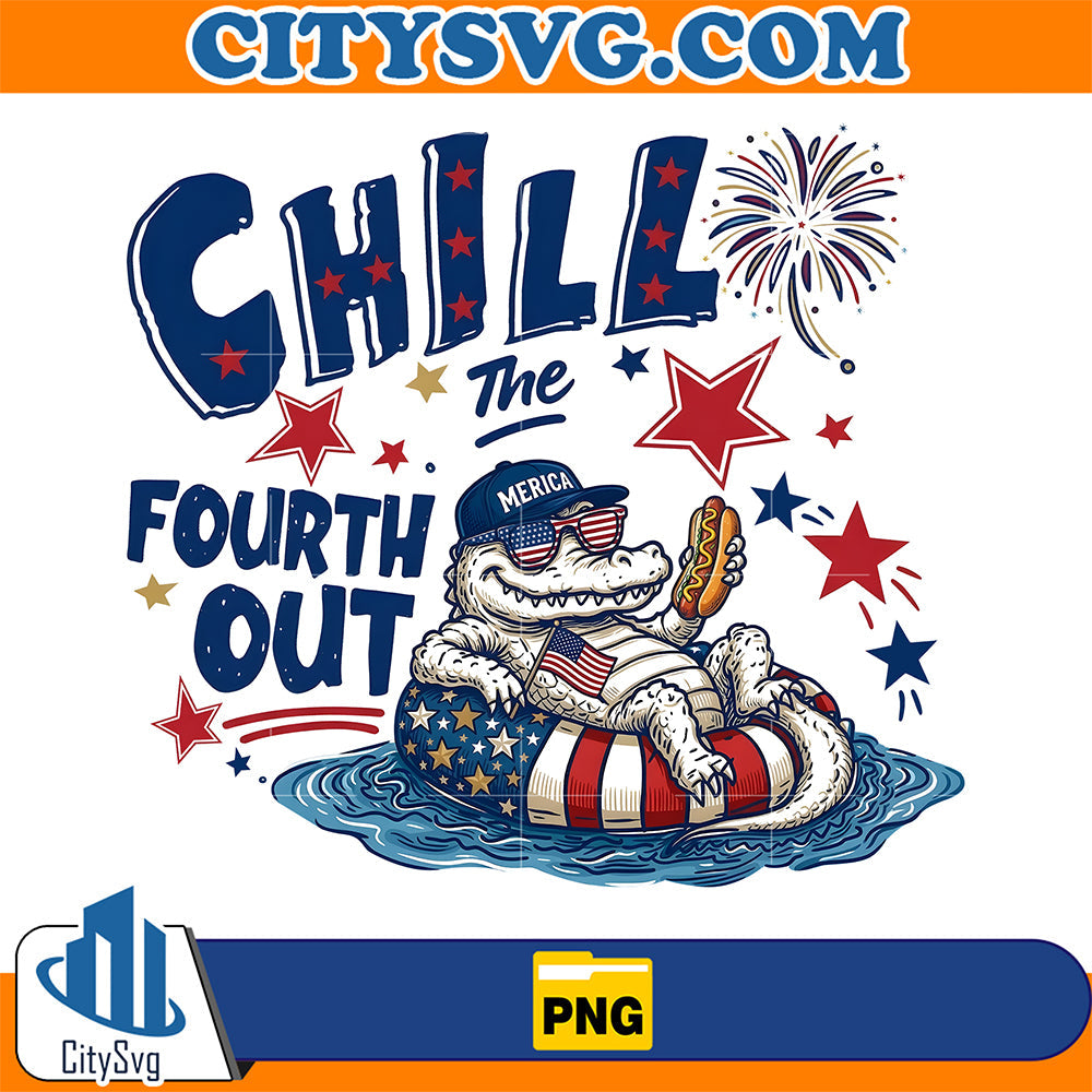 Chill-The-Fourth-Out-Alligator-Summer-Png