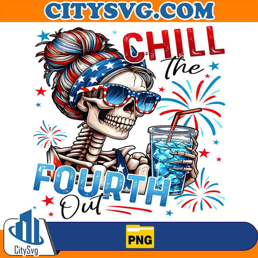 Chill-The-Fourth-Out-Skeleton-4th-Of-July-Png
