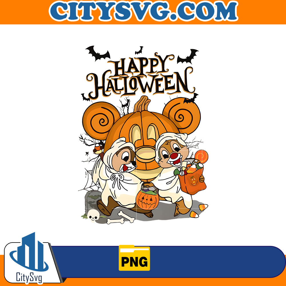 Chip And Dale Happy Halloween Png