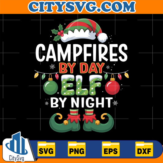 Christmas-Campfires-By-Day-Elf-By-Night-Matching-Svg