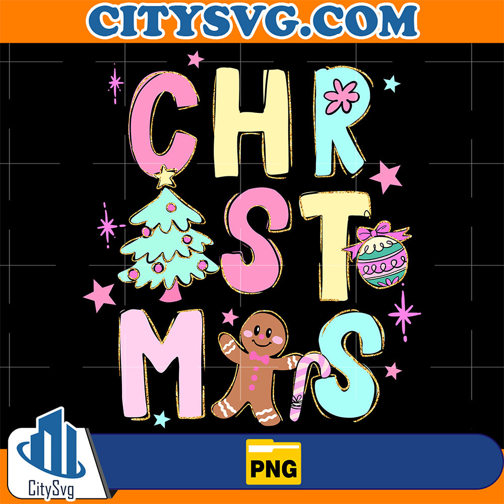 Christmas-Gingerbread-Pink-Blue-Preppy-Png