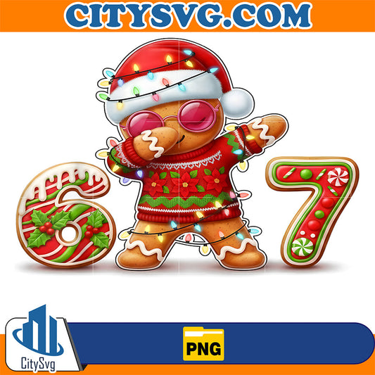 Christmas Gingerbread Six Seven 67 Ice Cream Drip Png CitySvg